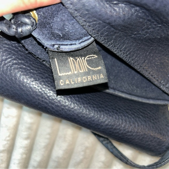 Libaire USA Made Vintage Pebble Black Leather Crossbody Bag Small - Picture 10 of 11